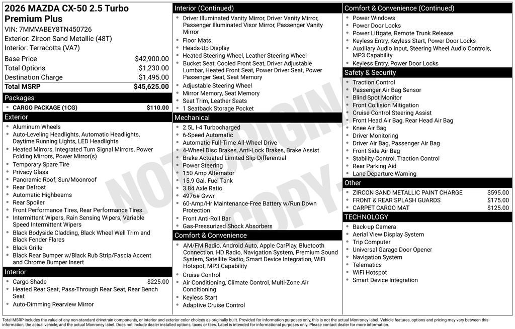 2026 Mazda Mazda CX-50 2.5 Turbo Premium Plus AWD