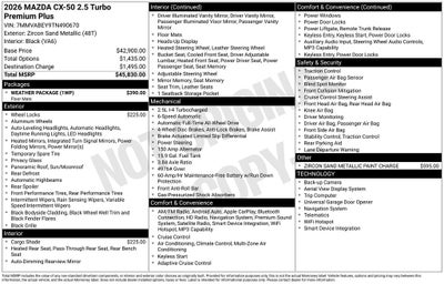 2026 Mazda Mazda CX-50 2.5 Turbo Premium Plus AWD