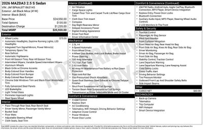 2026 Mazda Mazda3 Sedan 2.5 S