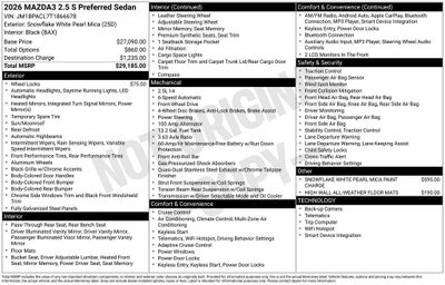 2026 Mazda Mazda3 Sedan 2.5 S Preferred