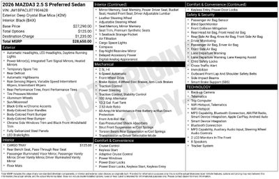 2026 Mazda Mazda3 Sedan 2.5 S Preferred
