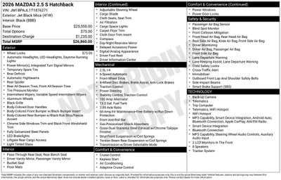 2026 Mazda Mazda3 Hatchback 2.5 S