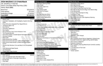 2026 Mazda Mazda3 Hatchback 2.5 S