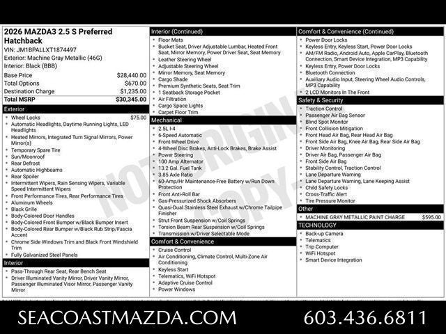 2026 Mazda Mazda3 Hatchback 2.5 S Preferred