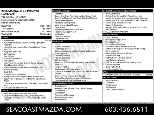 2026 Mazda Mazda3 Hatchback 2.5 S Preferred