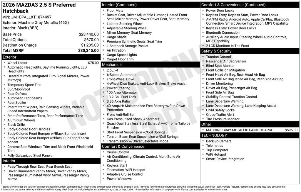 2026 Mazda Mazda3 Hatchback 2.5 S Preferred