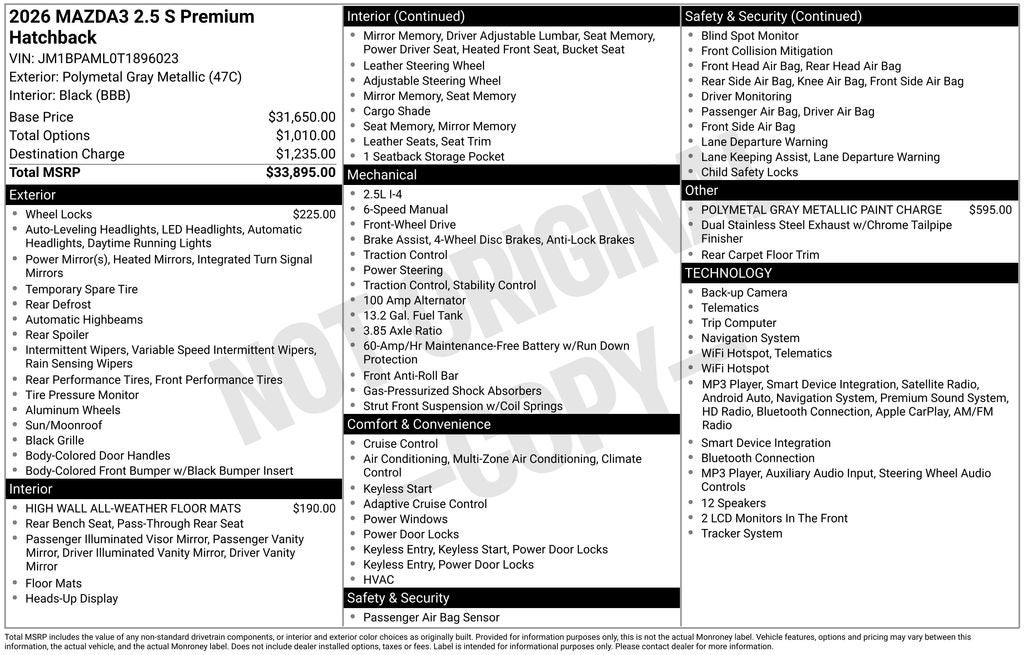 2026 Mazda Mazda3 2.5 S Premium