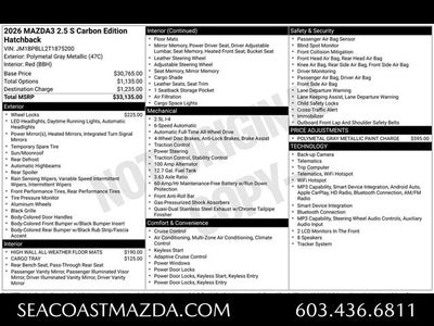 2026 Mazda Mazda3 Hatchback 2.5 S Carbon Edition AWD