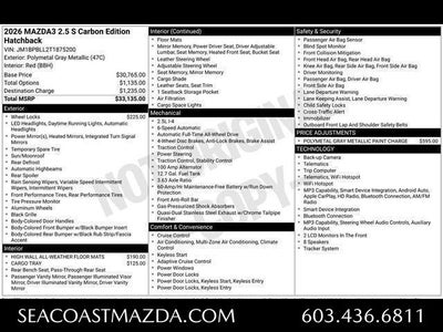 2026 Mazda Mazda3 Hatchback 2.5 S Carbon Edition AWD