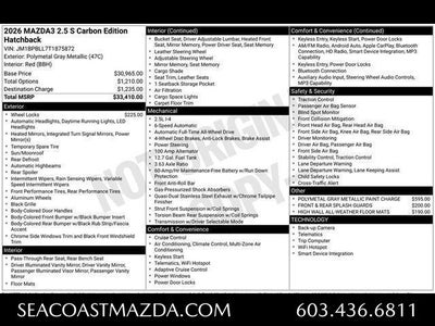 2026 Mazda Mazda3 Hatchback 2.5 S Carbon Edition AWD