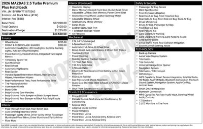 2026 Mazda Mazda3 Hatchback 2.5 Turbo Premium Plus AWD