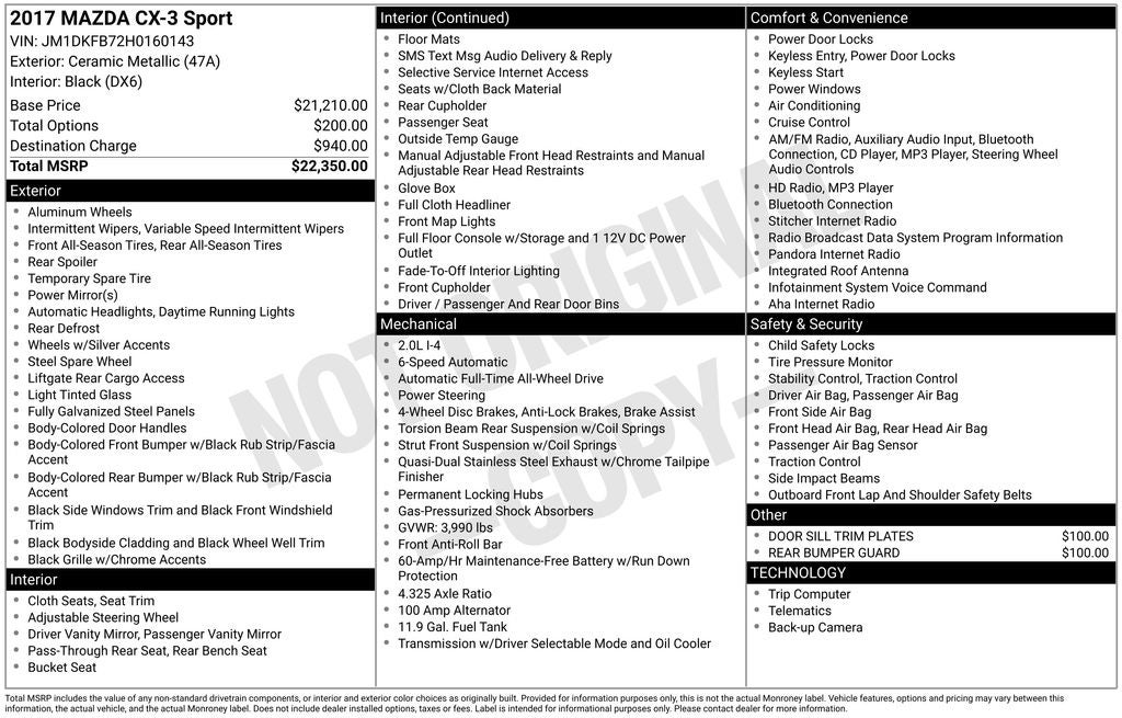 2017 Mazda Mazda CX-3 Sport