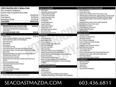 2025 Mazda Mazda MX-5 Miata Club