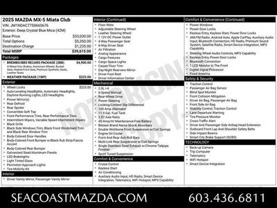 2025 Mazda Mazda MX-5 Miata Club