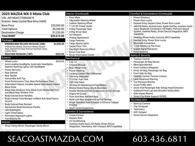 2025 Mazda Mazda MX-5 Miata Club