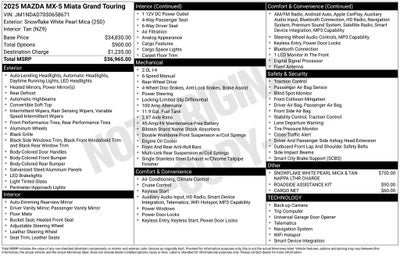 2025 Mazda Mazda MX-5 Miata Grand Touring