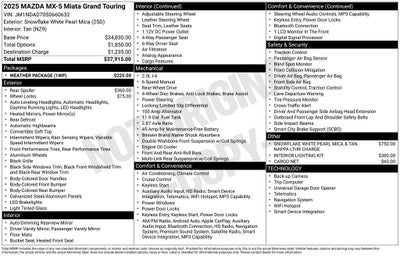 2025 Mazda Mazda MX-5 Miata Grand Touring