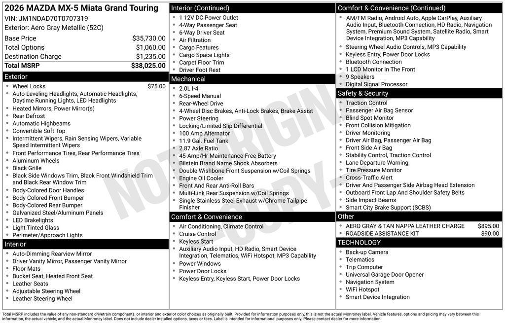 2026 Mazda Mazda MX-5 Miata Grand Touring