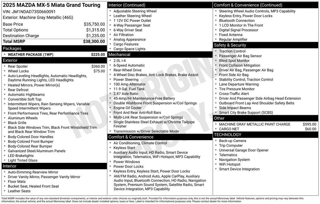 2025 Mazda Mazda MX-5 Miata Grand Touring
