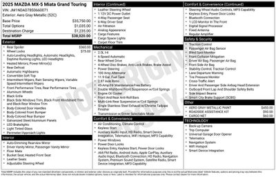 2025 Mazda Mazda MX-5 Miata Grand Touring