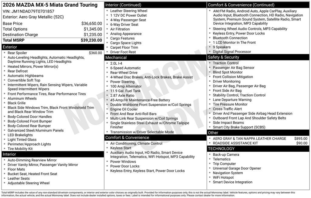 2026 Mazda Mazda MX-5 Miata Grand Touring