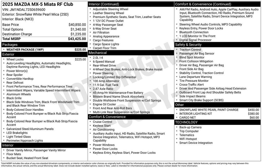 2025 Mazda Mazda MX-5 Miata RF Club