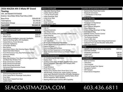 2026 Mazda Mazda MX-5 Miata RF Grand Touring