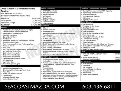 2026 Mazda Mazda MX-5 Miata RF Grand Touring