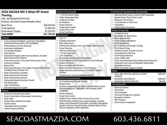 2026 Mazda Mazda MX-5 Miata RF Grand Touring