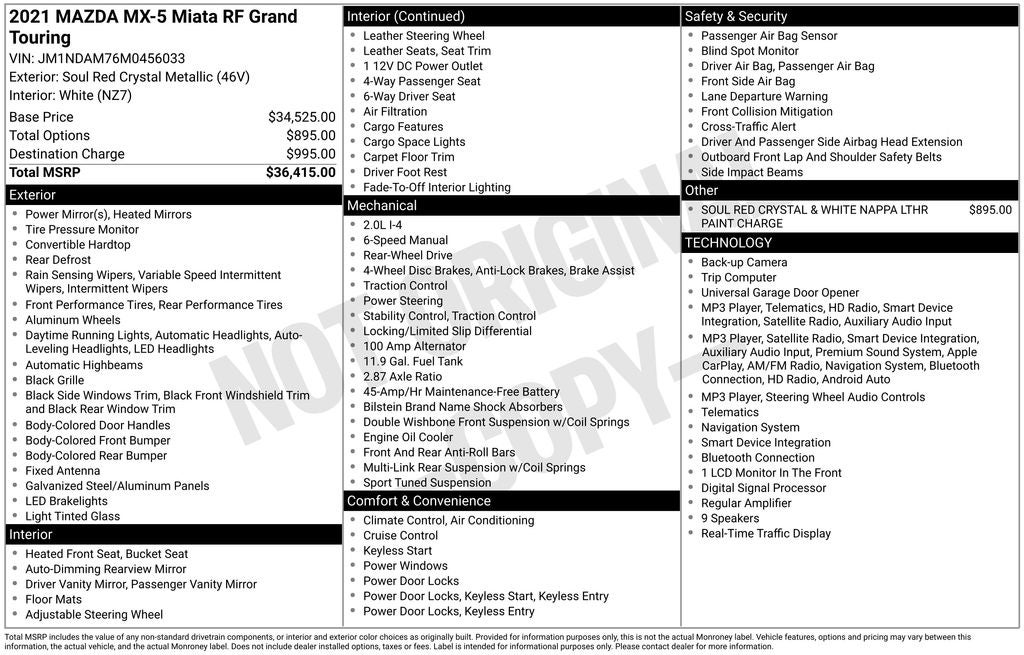 2021 Mazda Mazda Miata RF Grand Touring