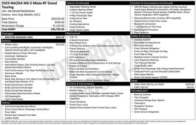 2025 Mazda Mazda MX-5 Miata RF Grand Touring