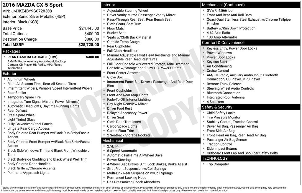 2016 Mazda Mazda CX-5 Sport