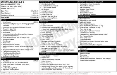 2025 Mazda Mazda CX-5 2.5 S AWD