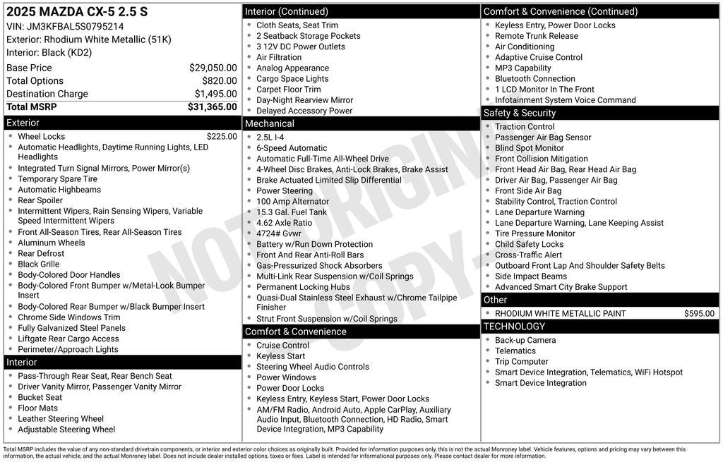 2025 Mazda Mazda CX-5 2.5 S AWD