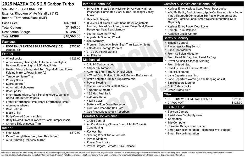 2025 Mazda Mazda CX-5 2.5 Turbo Carbon AWD