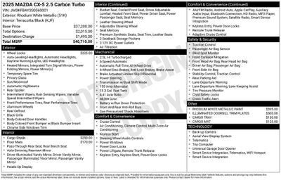 2025 Mazda Mazda CX-5 2.5 Carbon Turbo