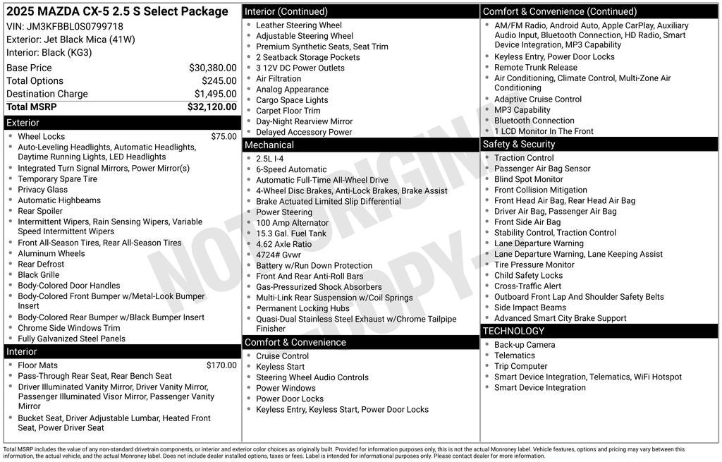 2025 Mazda Mazda CX-5 2.5 S Select AWD