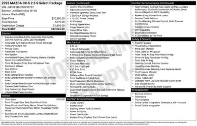 2025 Mazda Mazda CX-5 2.5 S Select AWD