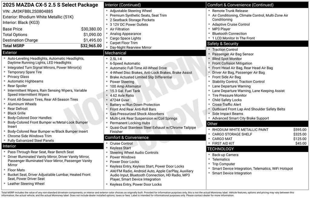 2025 Mazda Mazda CX-5 2.5 S Select AWD