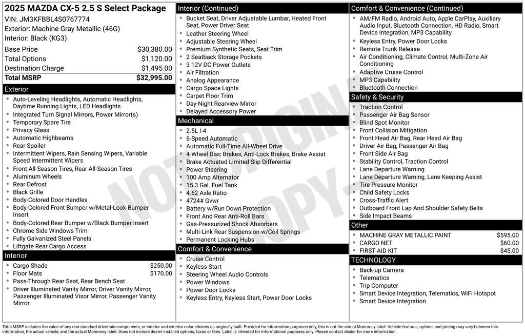 2025 Mazda Mazda CX-5 2.5 S Select AWD