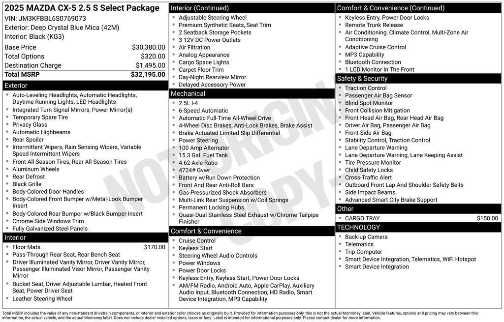 2025 Mazda Mazda CX-5 2.5 S Select AWD
