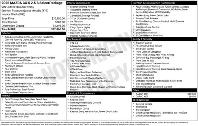 2025 Mazda Mazda CX-5 2.5 S Select AWD