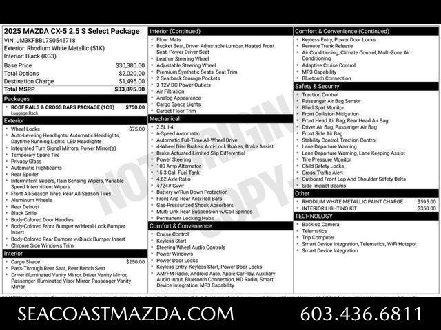 2025 Mazda Mazda CX-5 2.5 S Select Package