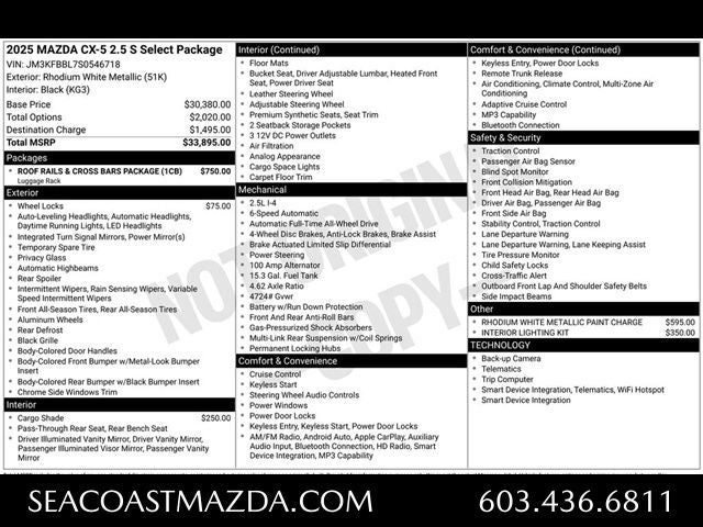 2025 Mazda Mazda CX-5 2.5 S Select Package