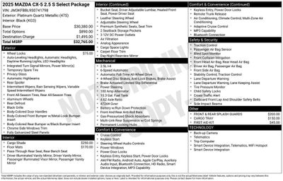 2025 Mazda Mazda CX-5 2.5 S Select AWD