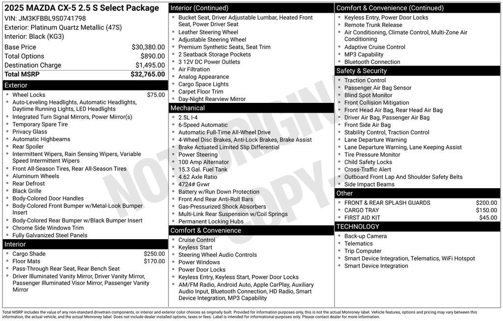 2025 Mazda Mazda CX-5 2.5 S Select AWD