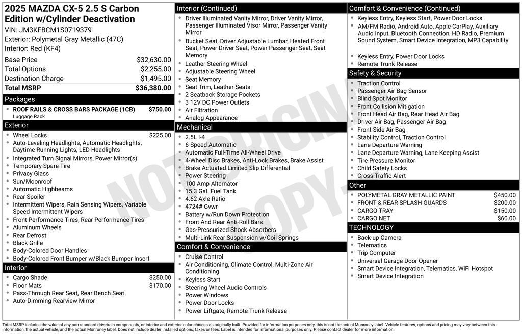 2025 Mazda Mazda CX-5 2.5 S Carbon Edition AWD