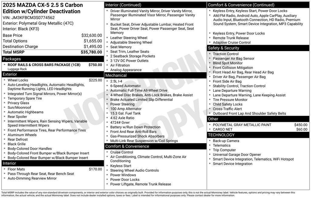 2025 Mazda Mazda CX-5 2.5 S Carbon Edition AWD