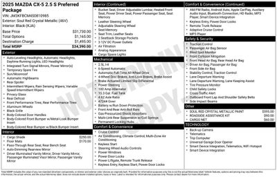 2025 Mazda Mazda CX-5 2.5 S Preferred AWD