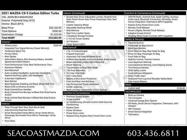 2021 Mazda Mazda CX-5 Carbon Edition Turbo